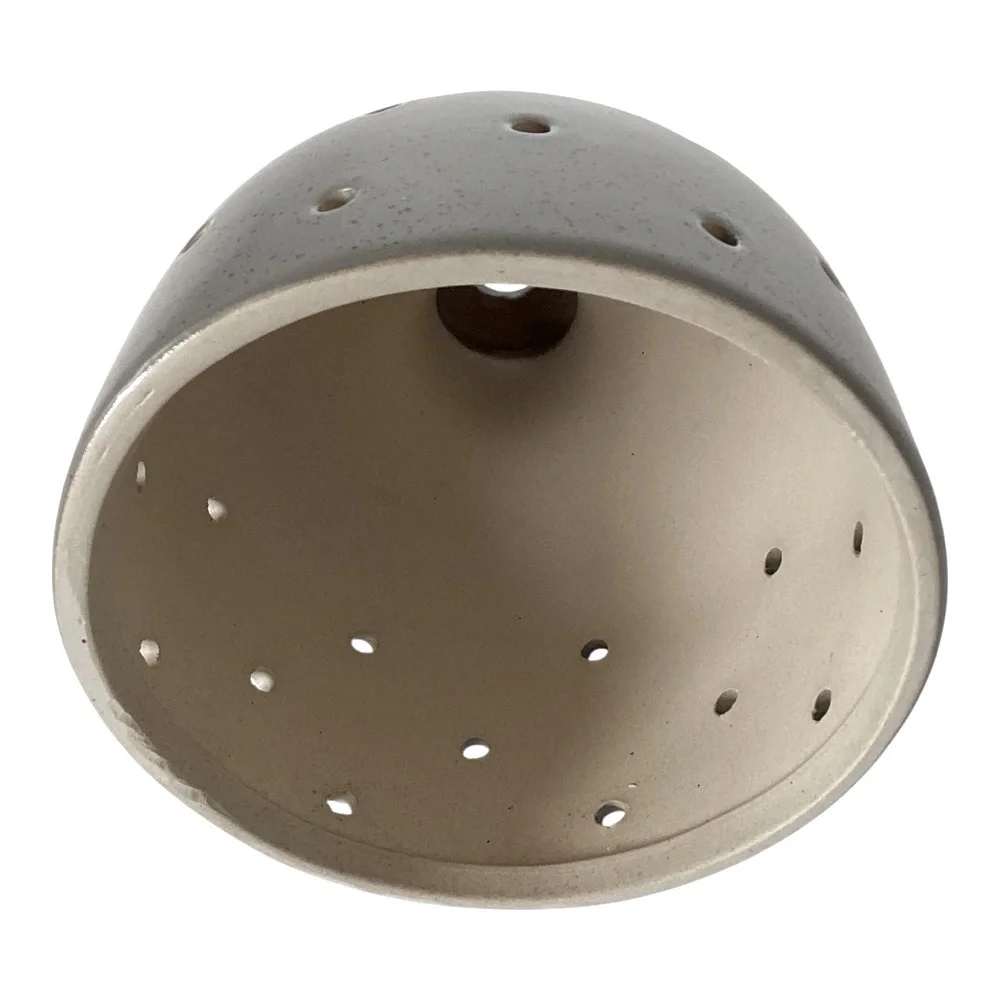 Wabi Sabi Luminary Pendant Light Fixture Shade Pierced Perforated Gray Ceramic